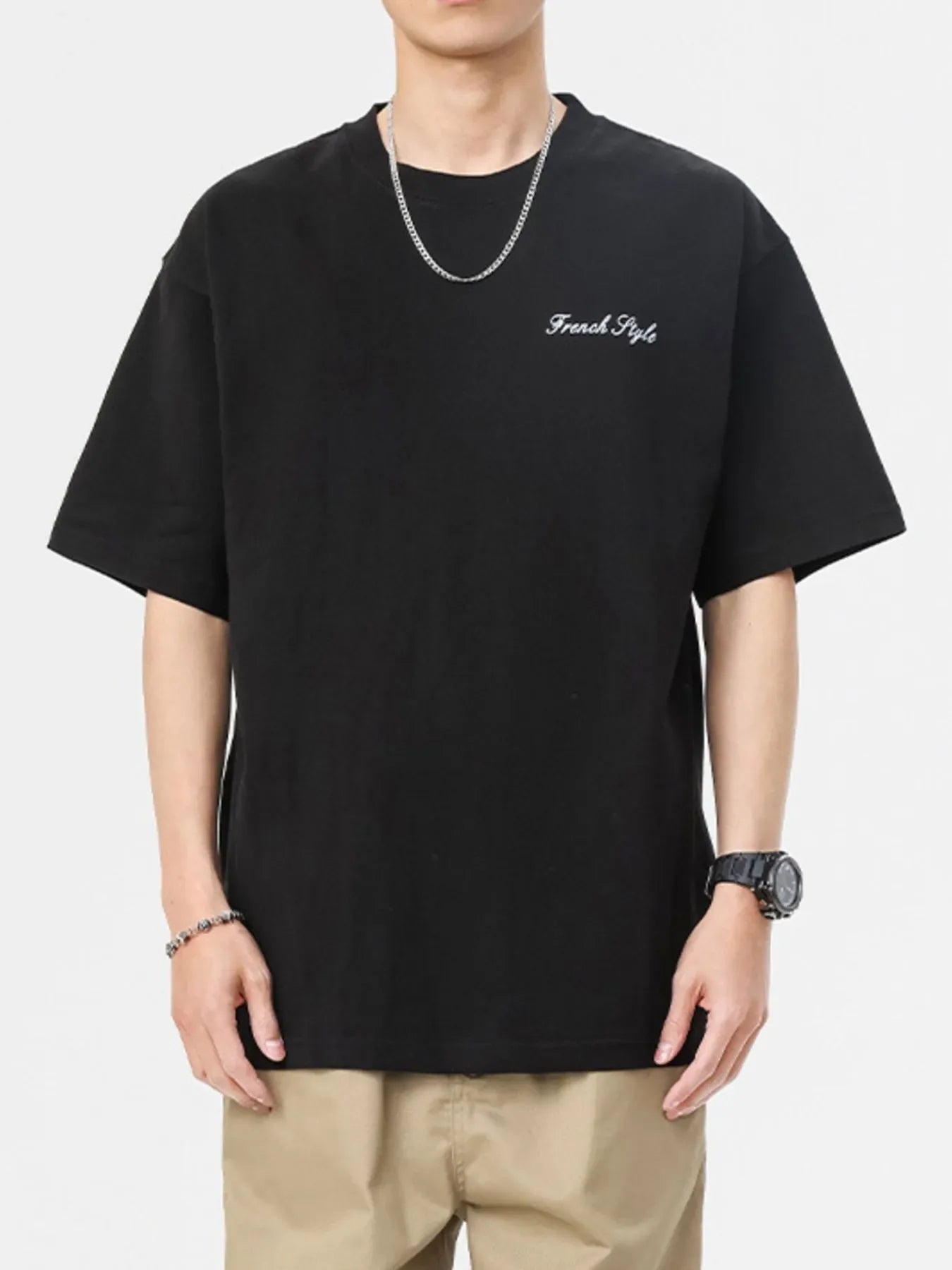 Men's Full Size Basic Style Oversized Round Neck Graphic T-Shirt Plus Size