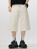 Men's Loose-Fit Splatter-Paint Denim Capris