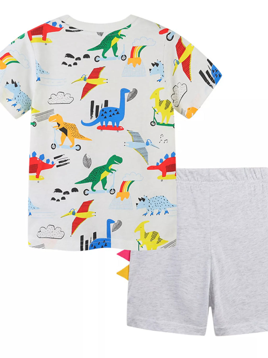 Children's Dinosaur Print Short Sleeve Tee and Shorts Set