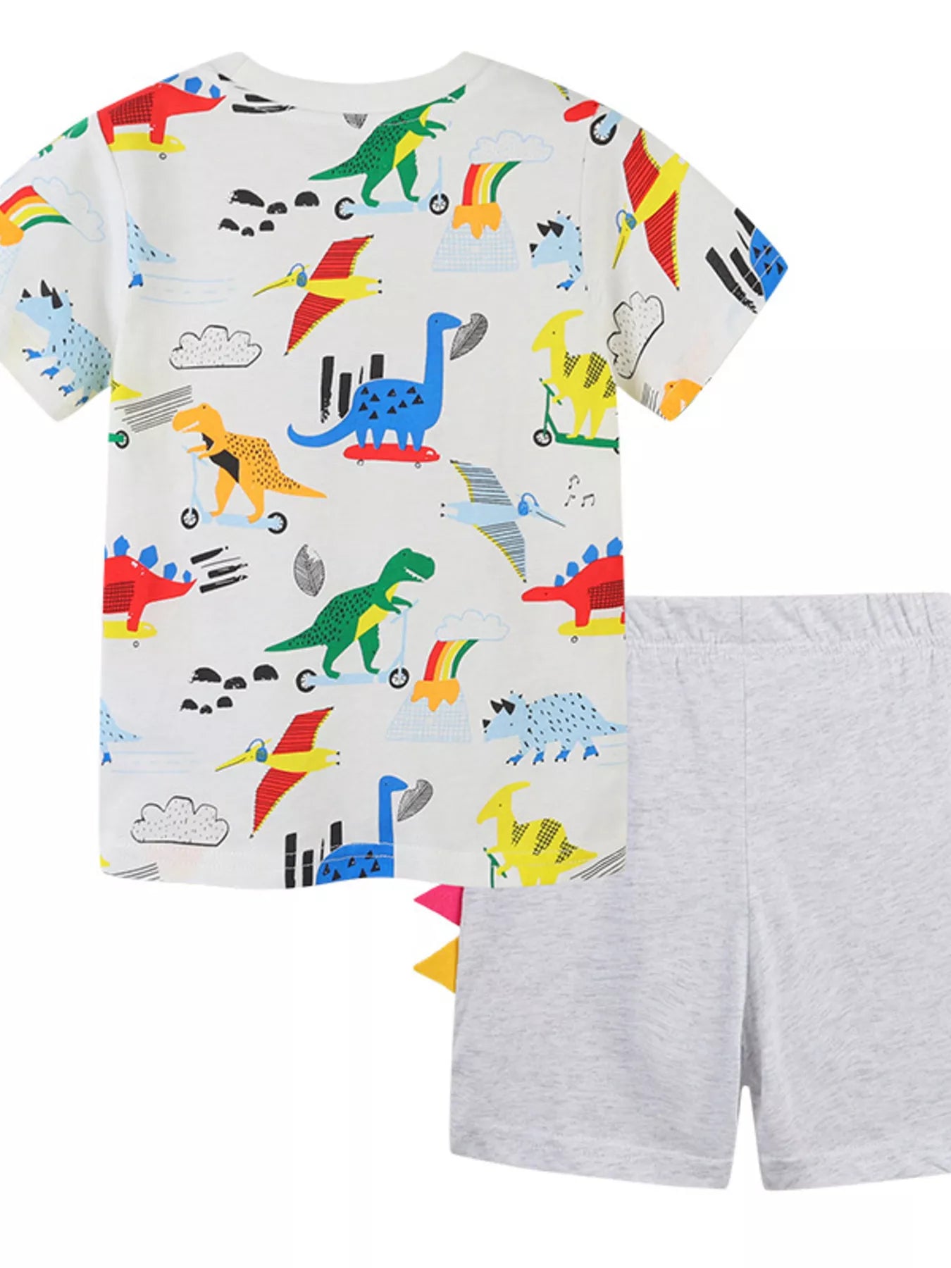 Children's Dinosaur Print Short Sleeve Tee and Shorts Set