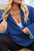 Sherpa Quarter-Zip Dropped Shoulder Hoodie