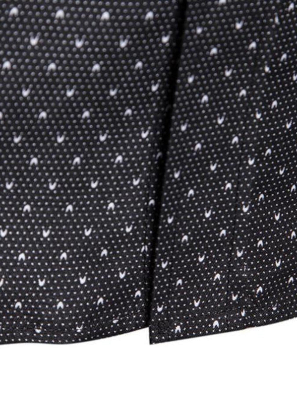 Men's Slim Fit Dotted Pattern Long Sleeve Shirt