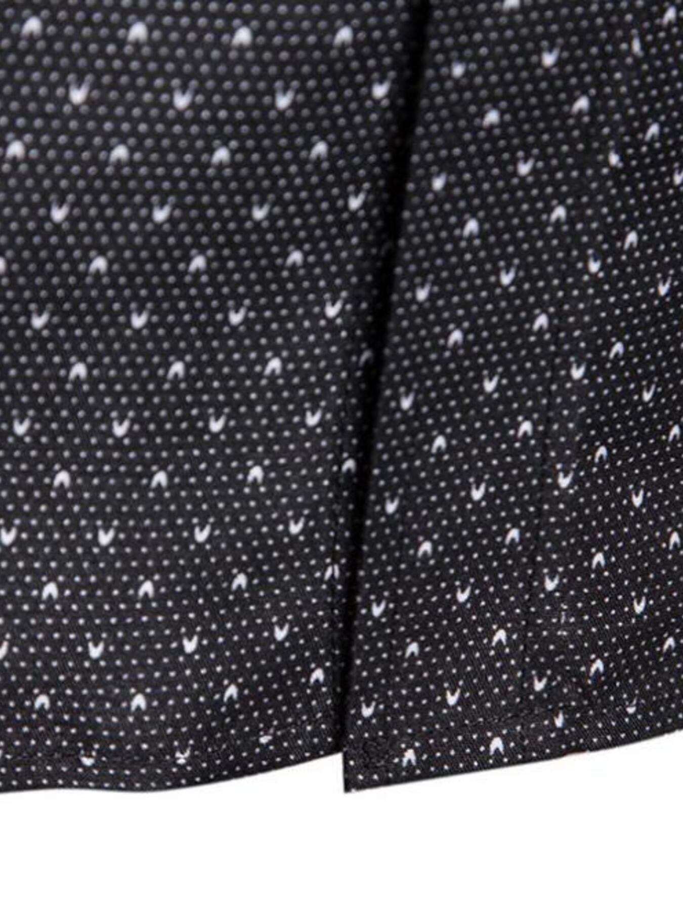 Men's Slim Fit Dotted Pattern Long Sleeve Shirt