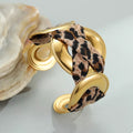 Leopard Ribbon 18K Gold-Plated Open Bracelet