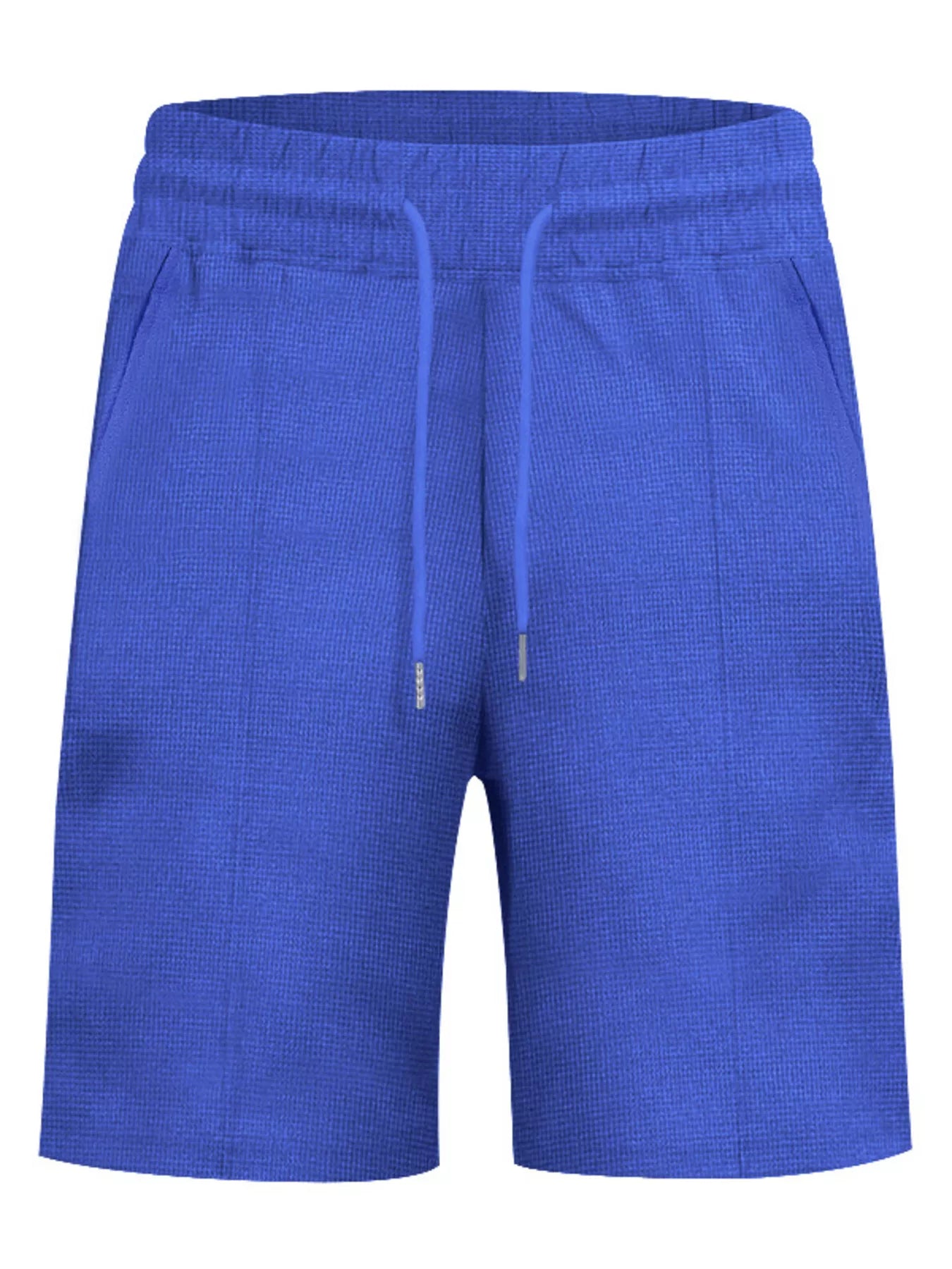 Men's Full Size Lace-Up Collar Casual Top and Shorts Set Plus Size