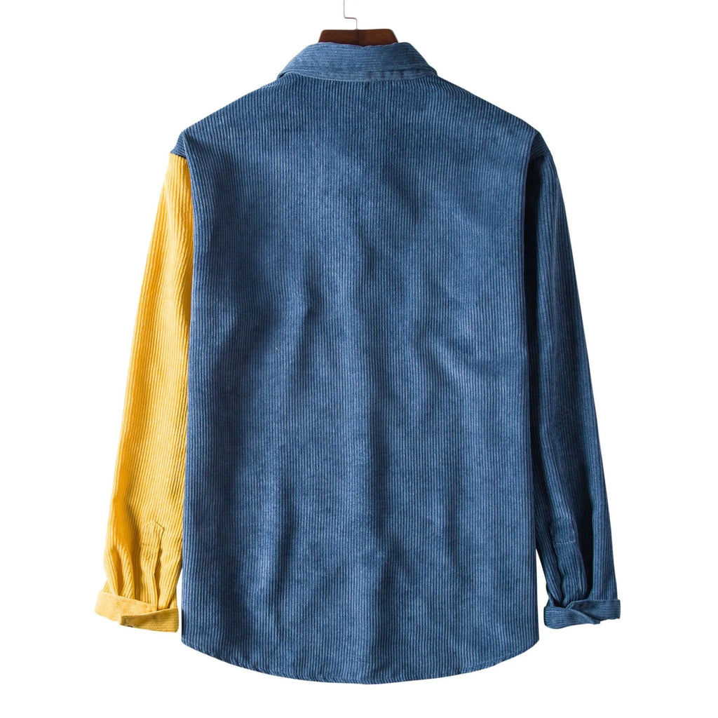 Men's Plus Size Two Tone Long Sleeve Shirt