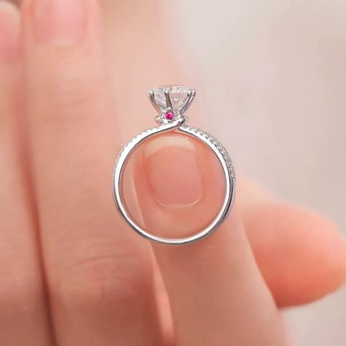 1 Carat 925 Sterling Silver Moissanite Ring
