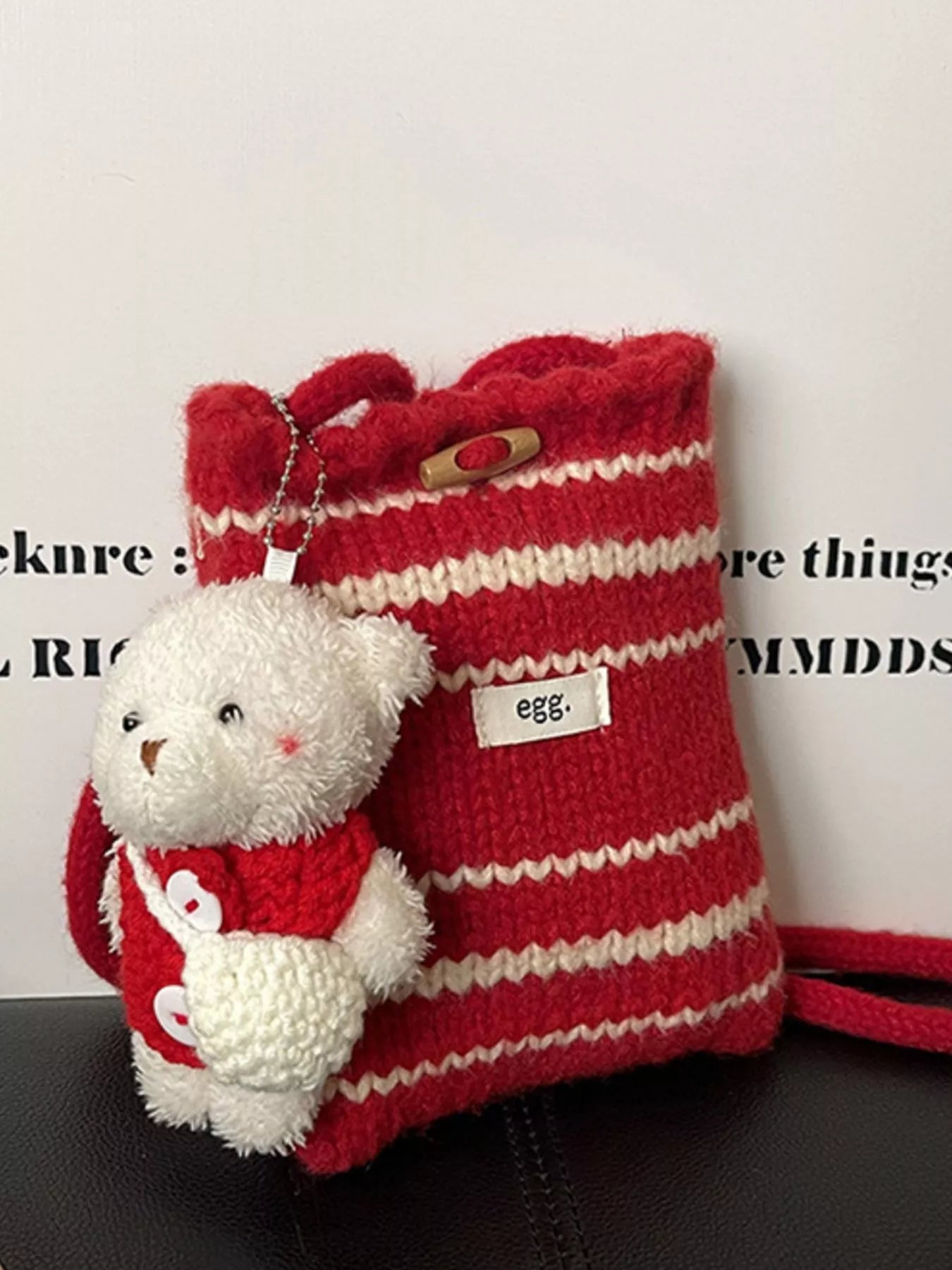 Knitted Striped Crossbody Bag