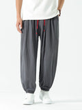 Men's Drawstring Wide Leg Relaxed Fit Pants