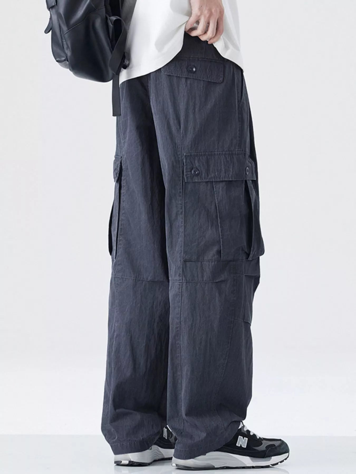 Men's Drawstring Wide Leg Cargo Pants