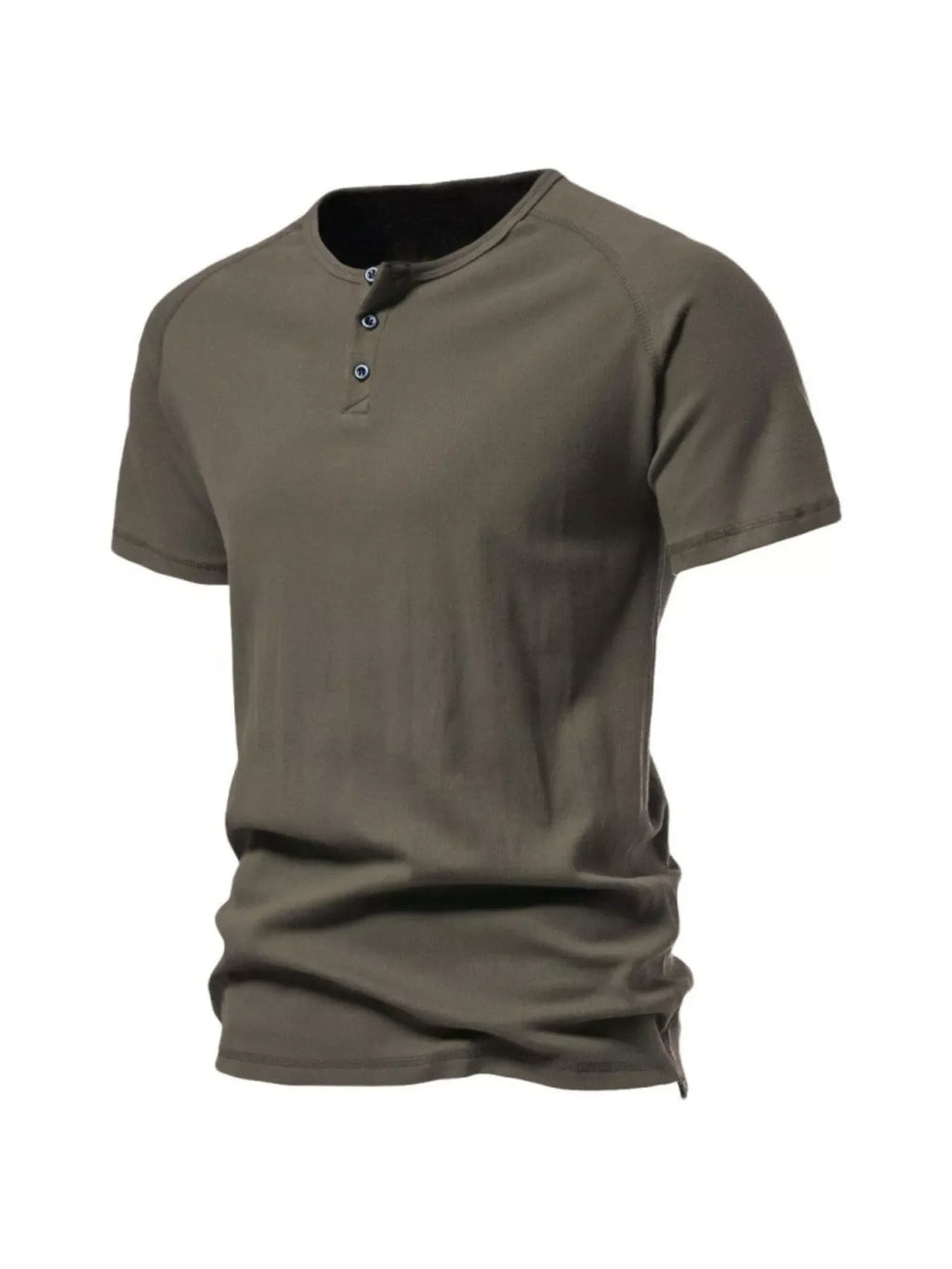 Men's Plus Size Button Detail Casual Henley T-Shirt