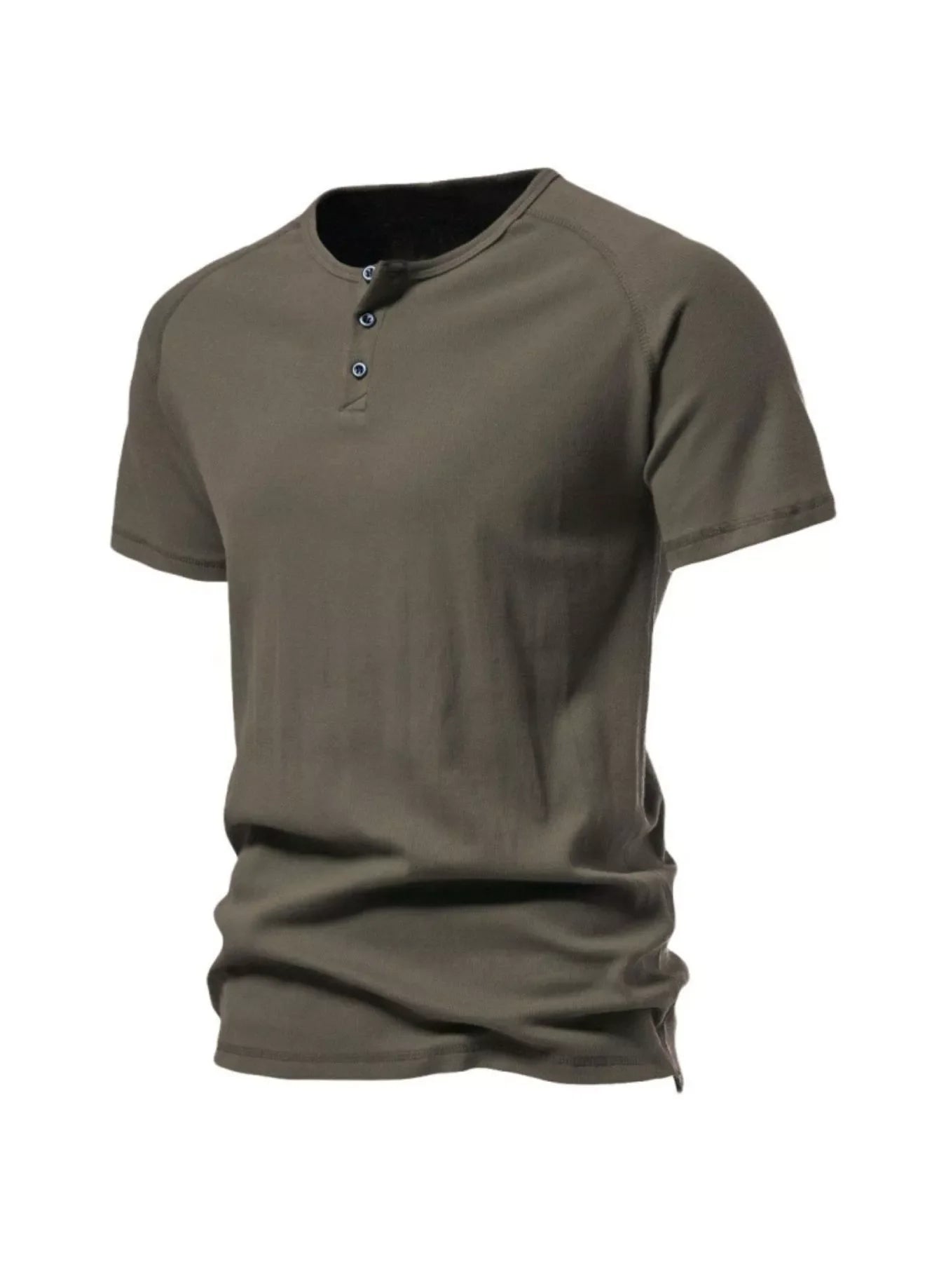 Men's Plus Size Button Detail Casual Henley T-Shirt
