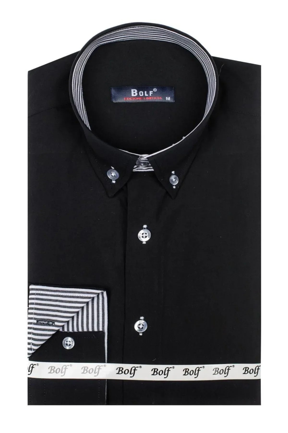 Men's Button-Down Shirt with Striped Detail