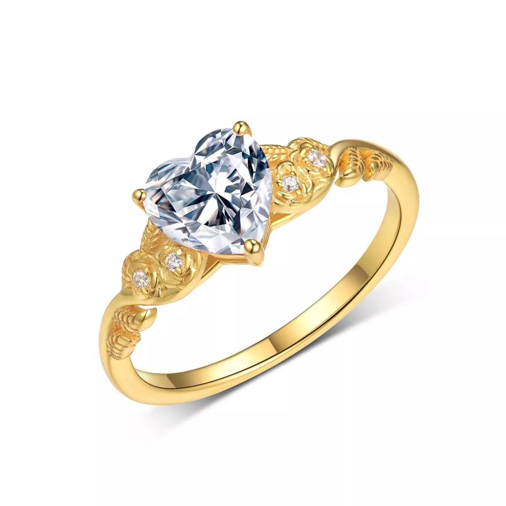 1.5 Carat Moissanite 925 Sterling Silver Heart Ring