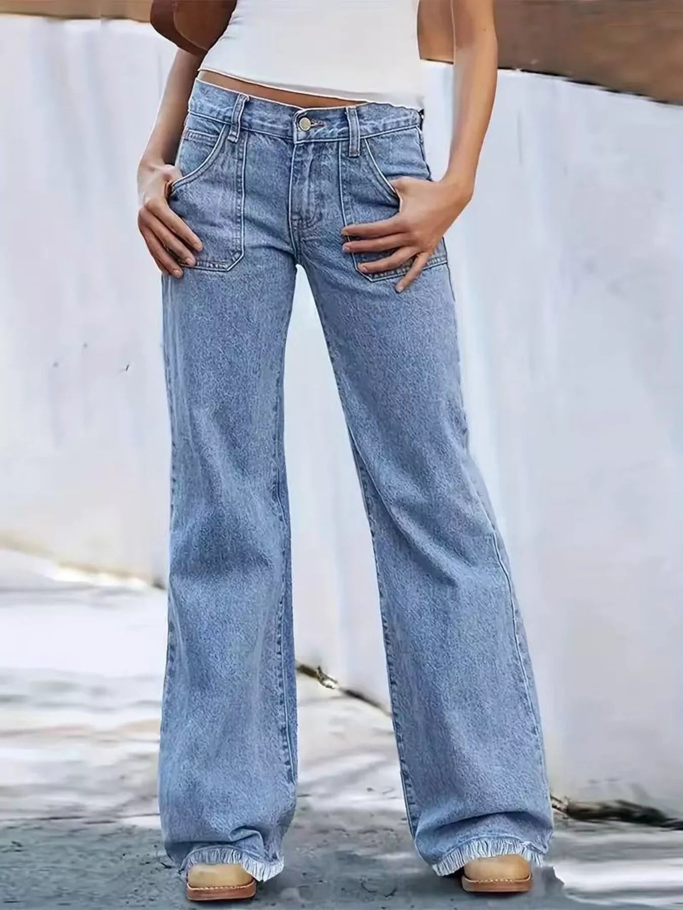 High-Waisted Wide Leg Jeans