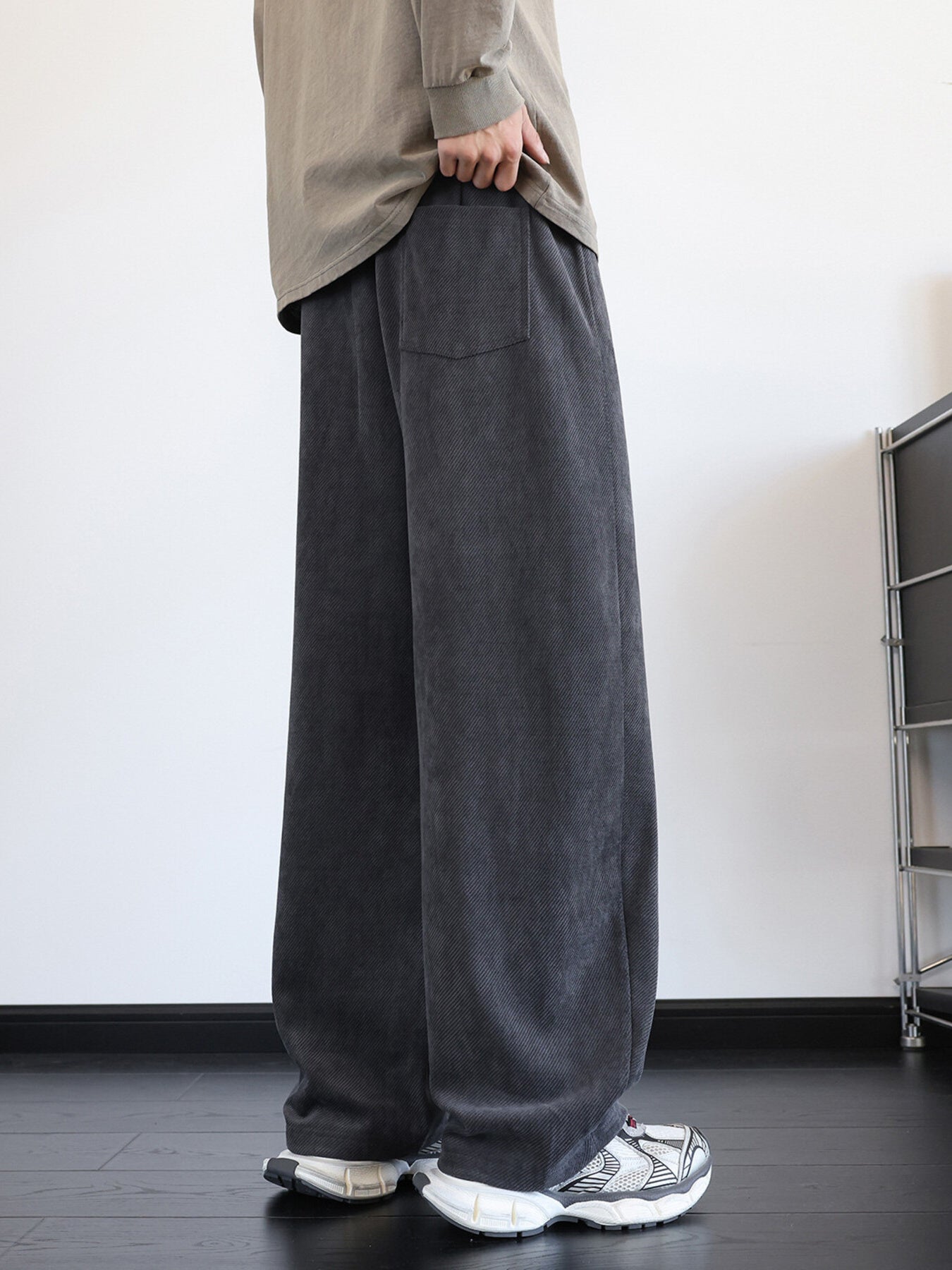 Men's Plus Size Vintage Washed Wide Leg Pants
