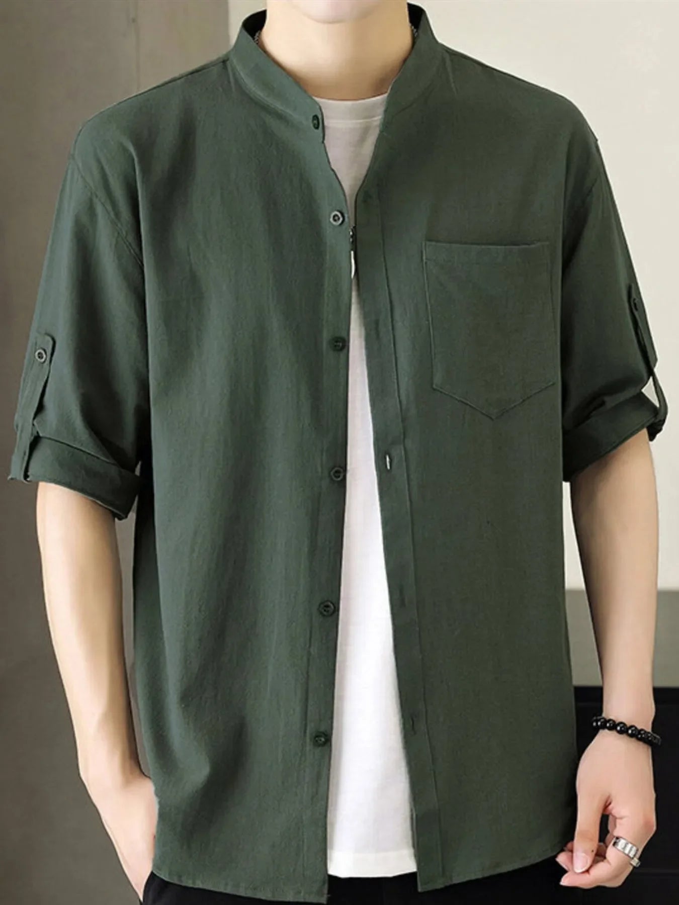 Men's Plus Size Button Up Short Sleeve Shirt