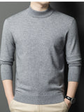 Men's Plus Size Mock Neck Long Sleeve Knit Top