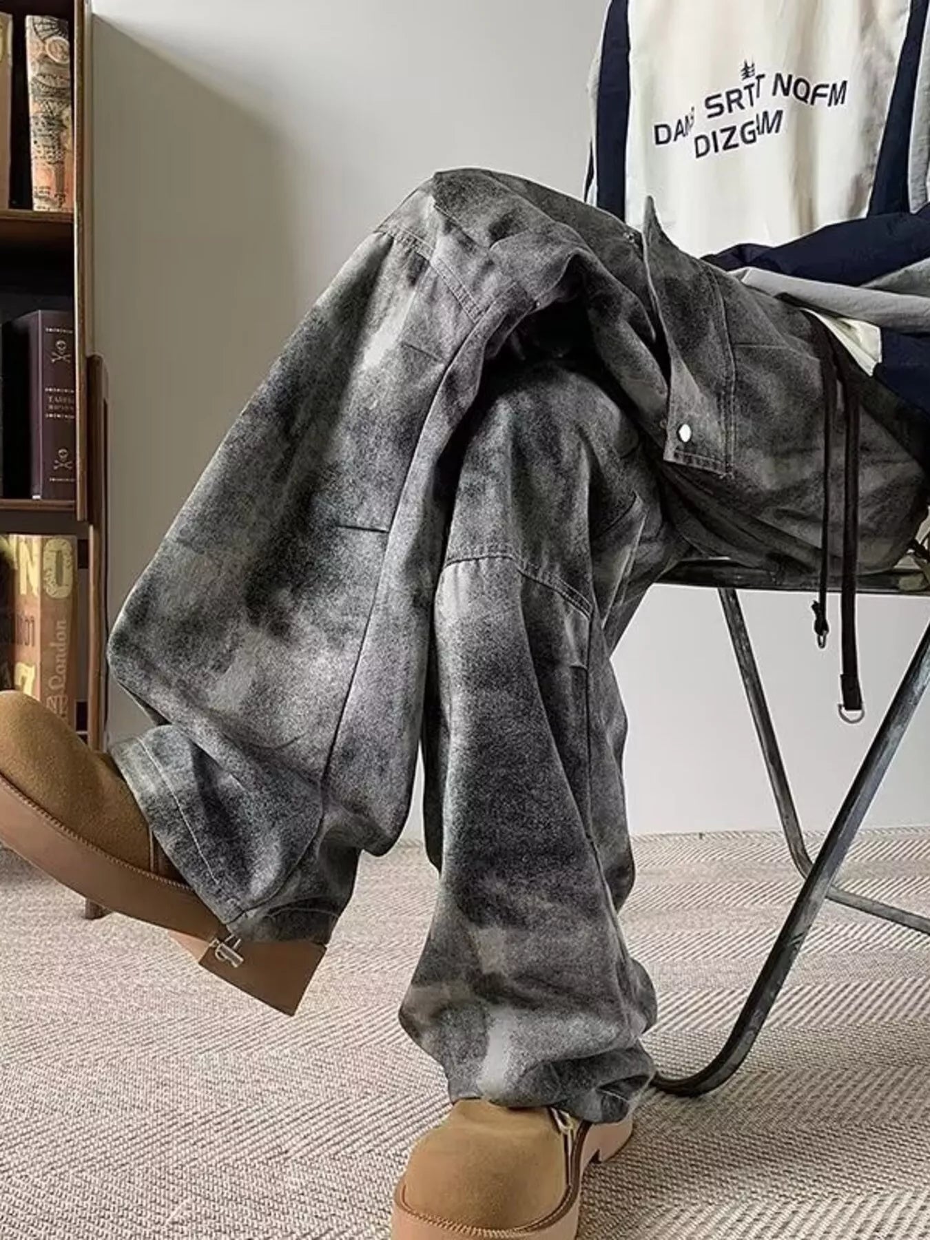 Men's Tie-dye Loose Fit Cargo Jeans