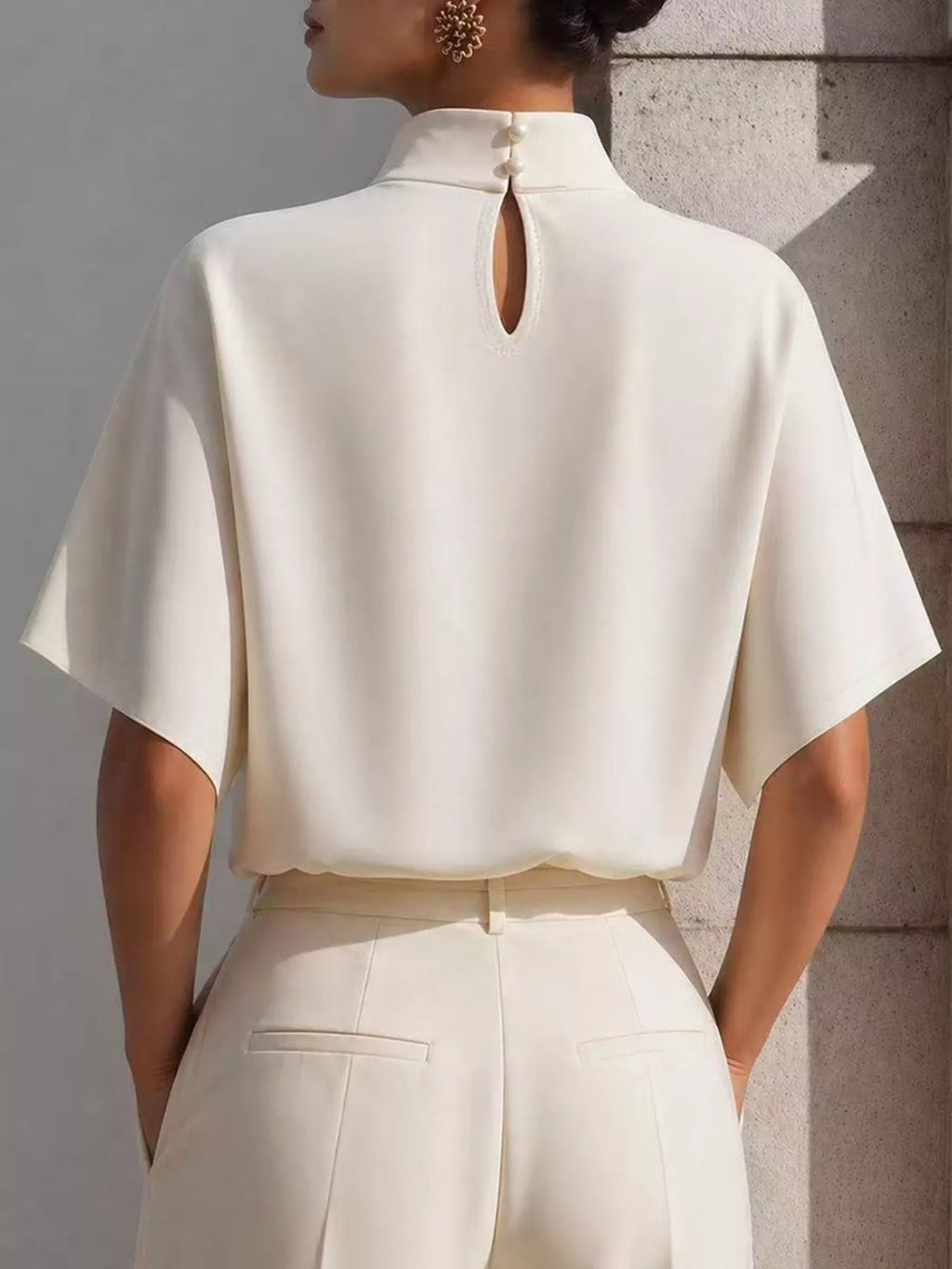 Mock Neck Short Sleeve T-Shirt