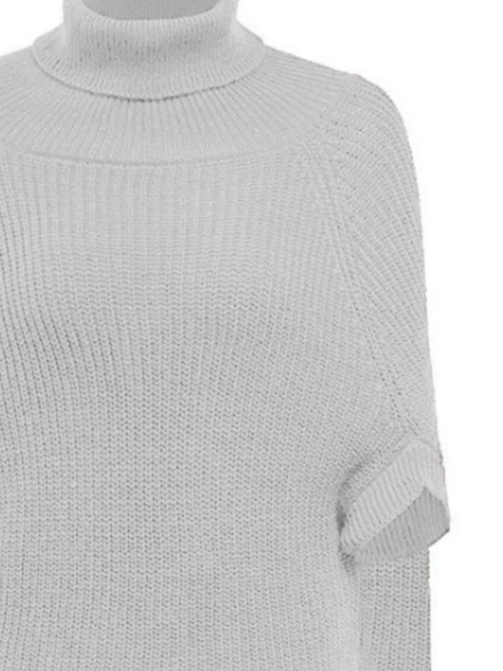 Turtleneck Knitted Cape Sweater