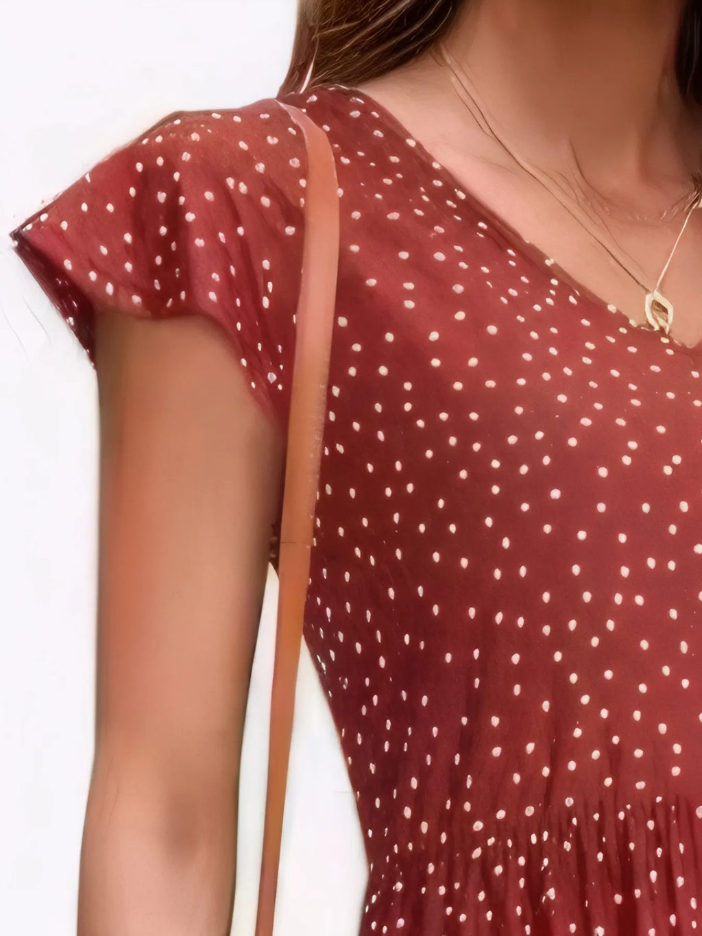 Polka Dot Ruffle Sleeve V-Neck Mini Dress