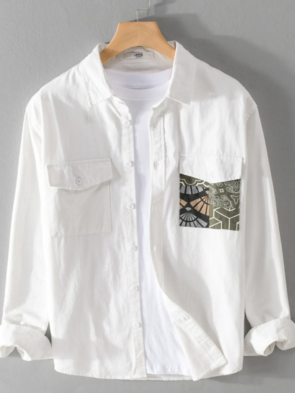 Men's Plus Size Button Up Long Sleeve Shirt