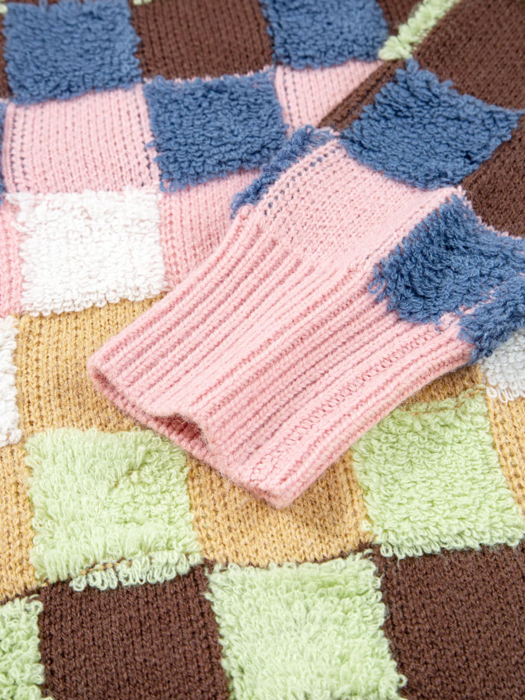 Checkered Pattern Button Front Cardigan