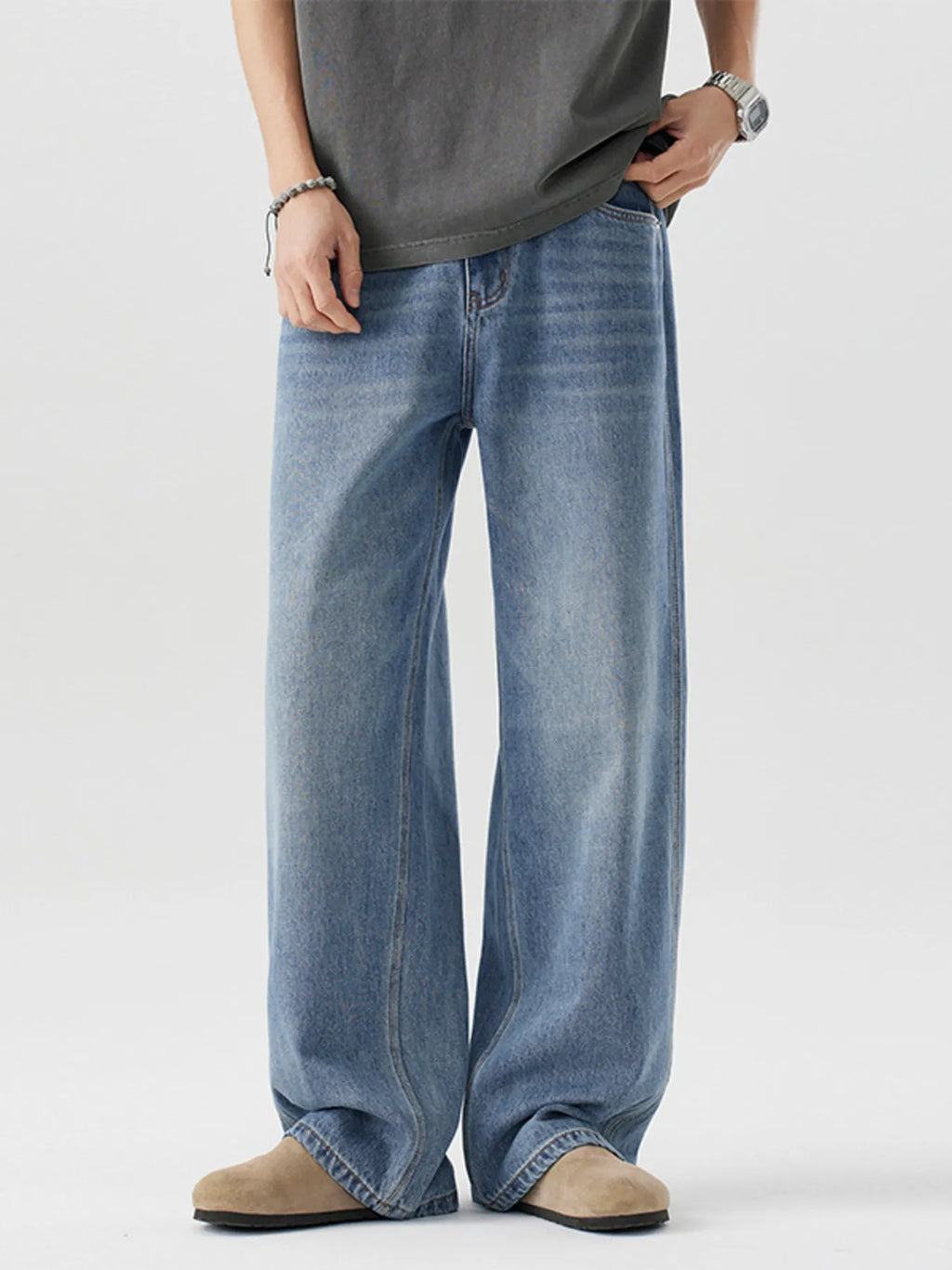 Men's Wide Leg Relaxed Fit Jeans