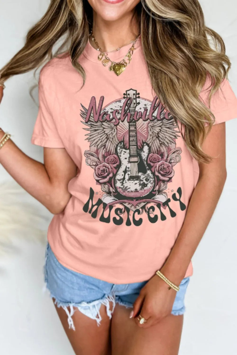 Graphic Round Neck Short Sleeve T-Shirt