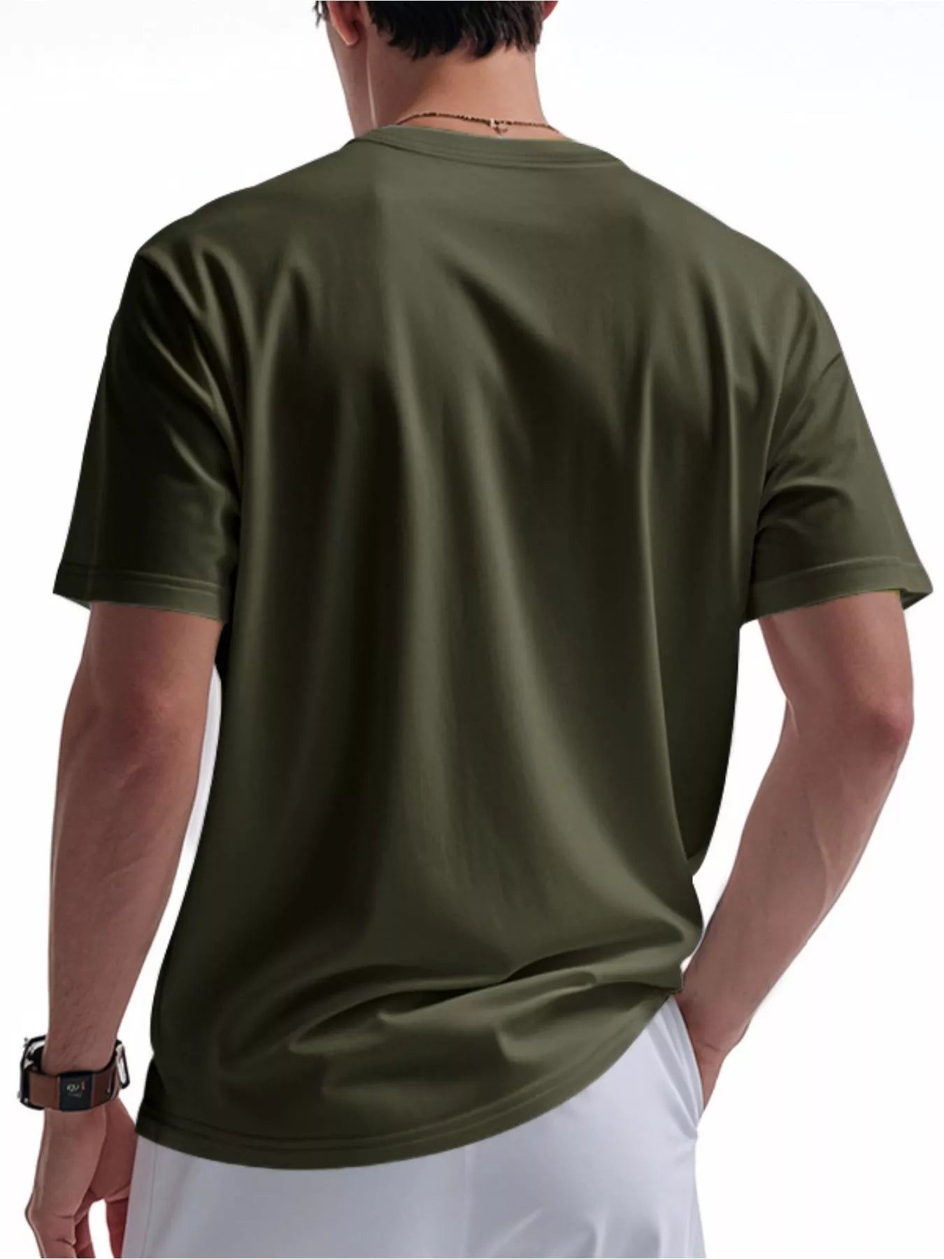 Men's Full Size Casual Button Detail Short Sleeve T-Shirt Plus Size