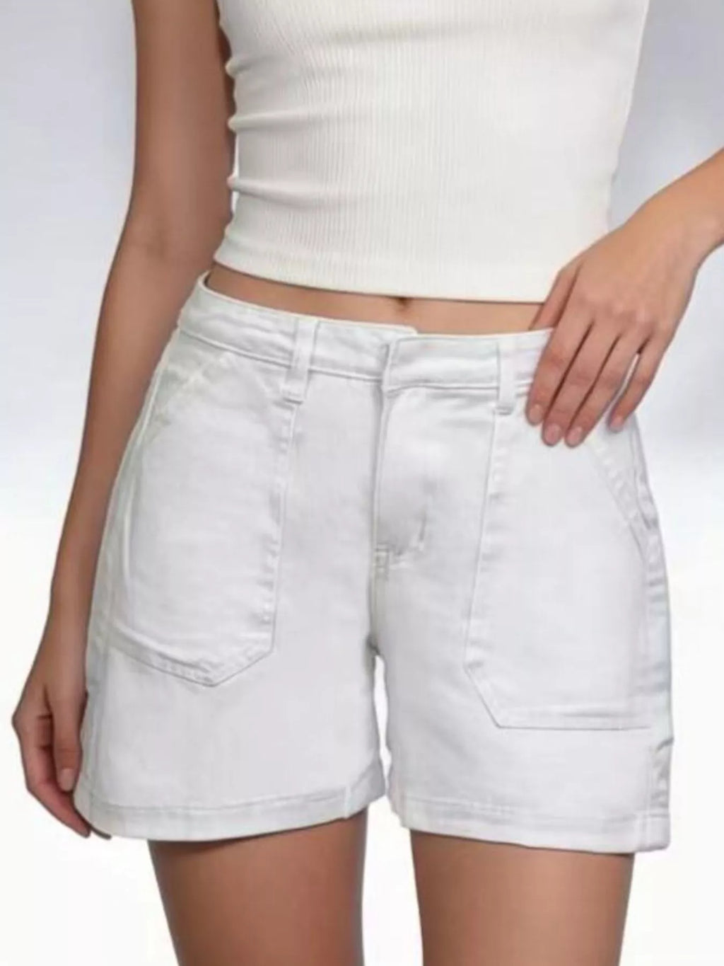 Pocketed Denim Shorts