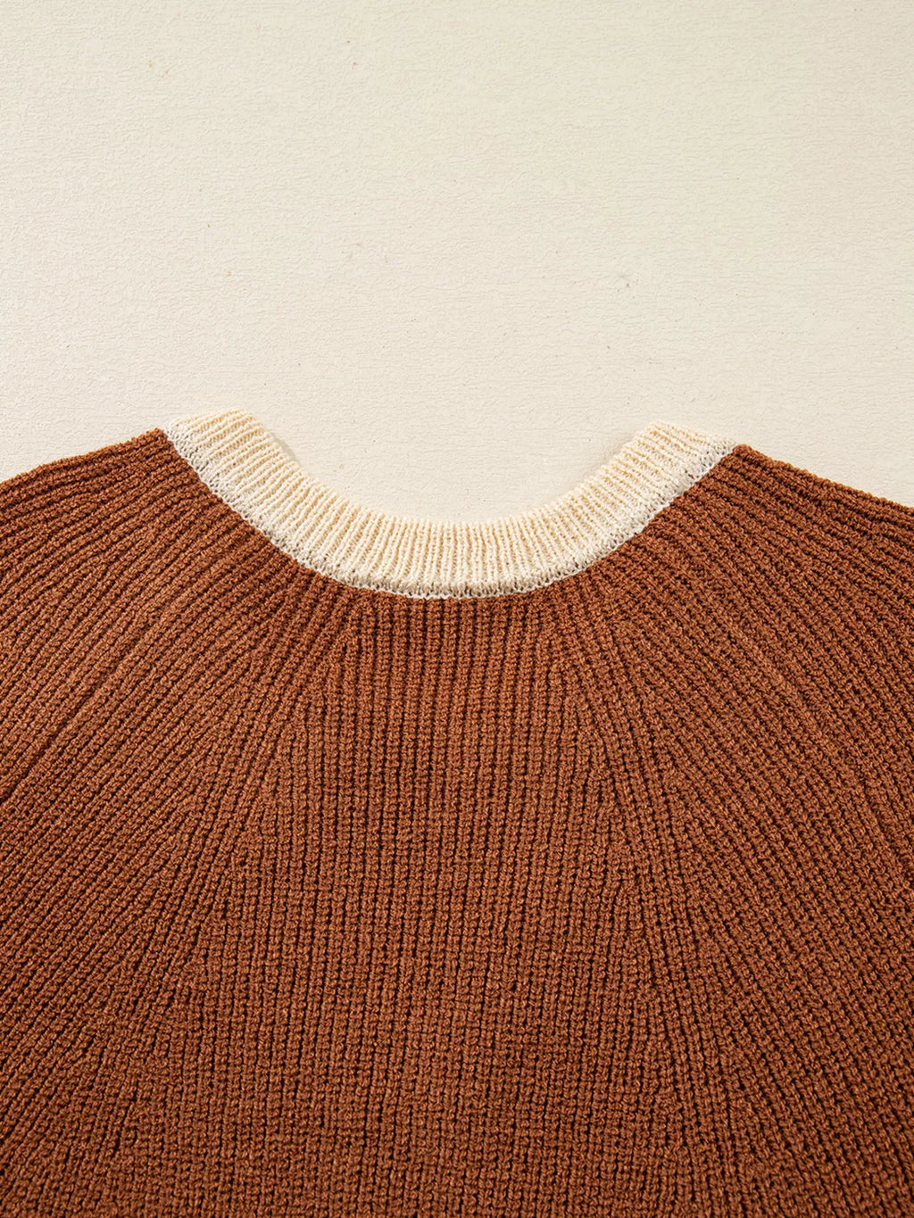 Contrast Knit V Neckline Cardigan