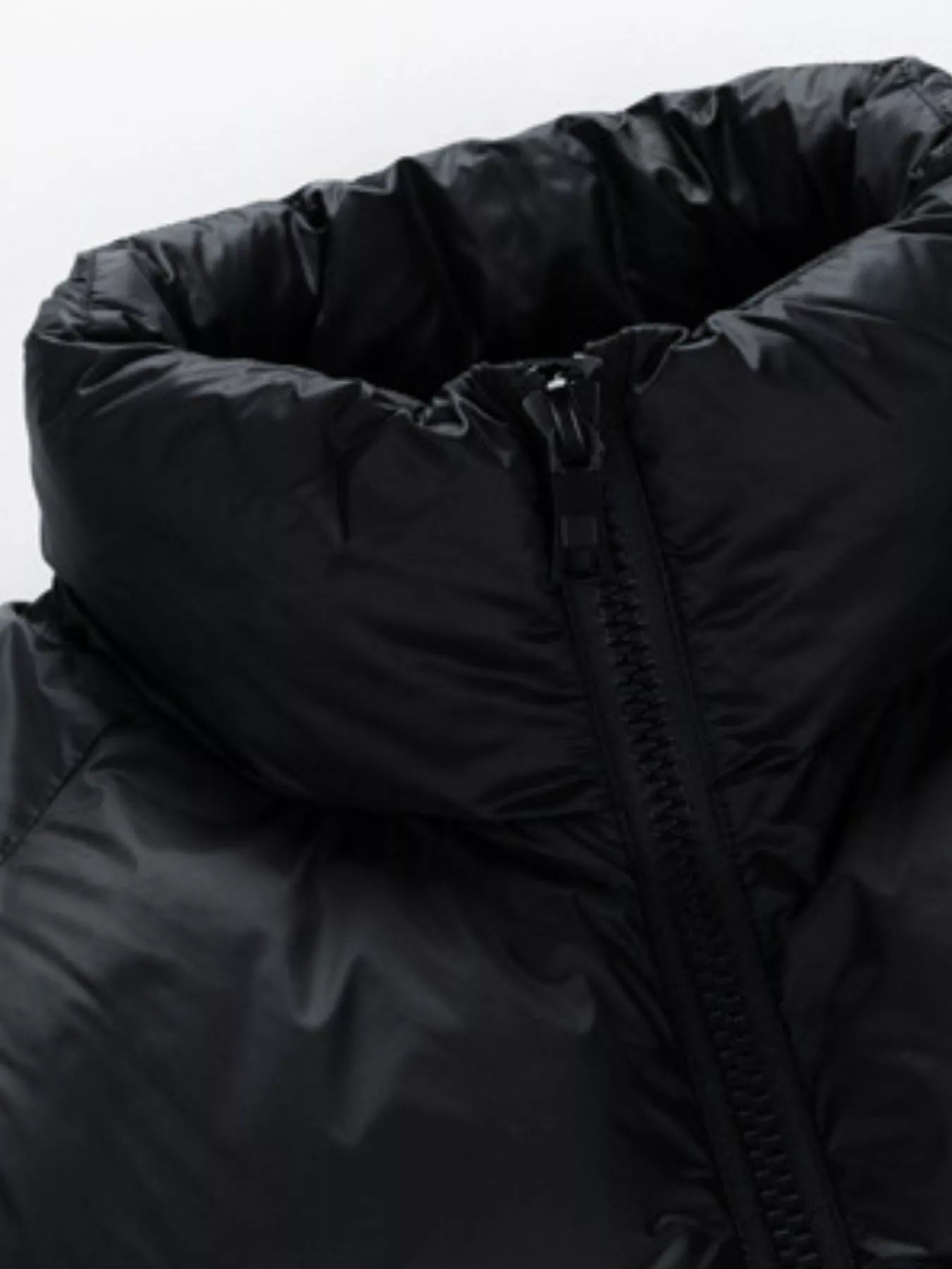 Men's Full Size Stand Collar Quilted Puffer Jacket with Drawstring Hem Plus Size