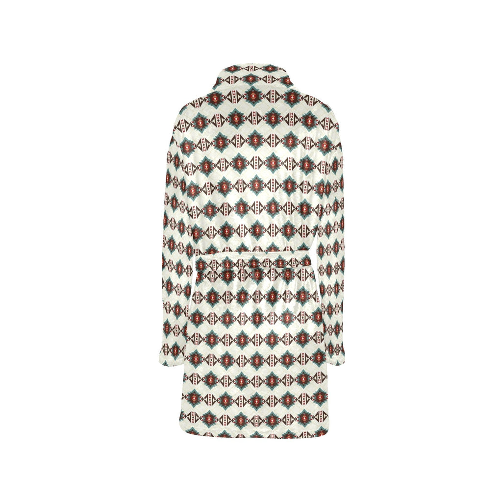 Baha Ranch White Aztec Women's Western Bath Robe