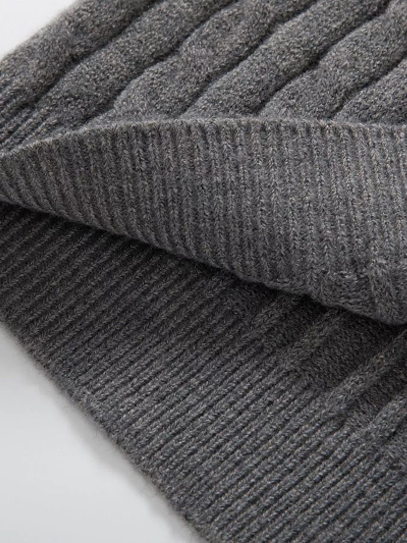 Men's Full Size Cable Knit Half-Zip Sweater Plus Size