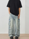 Men's Wash Wide Leg Cargo Jeans