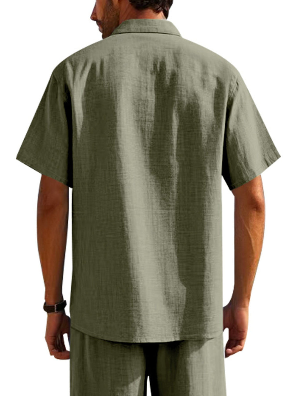 Men's Full Size Short Sleeve Shirt with Pockets Plus Size