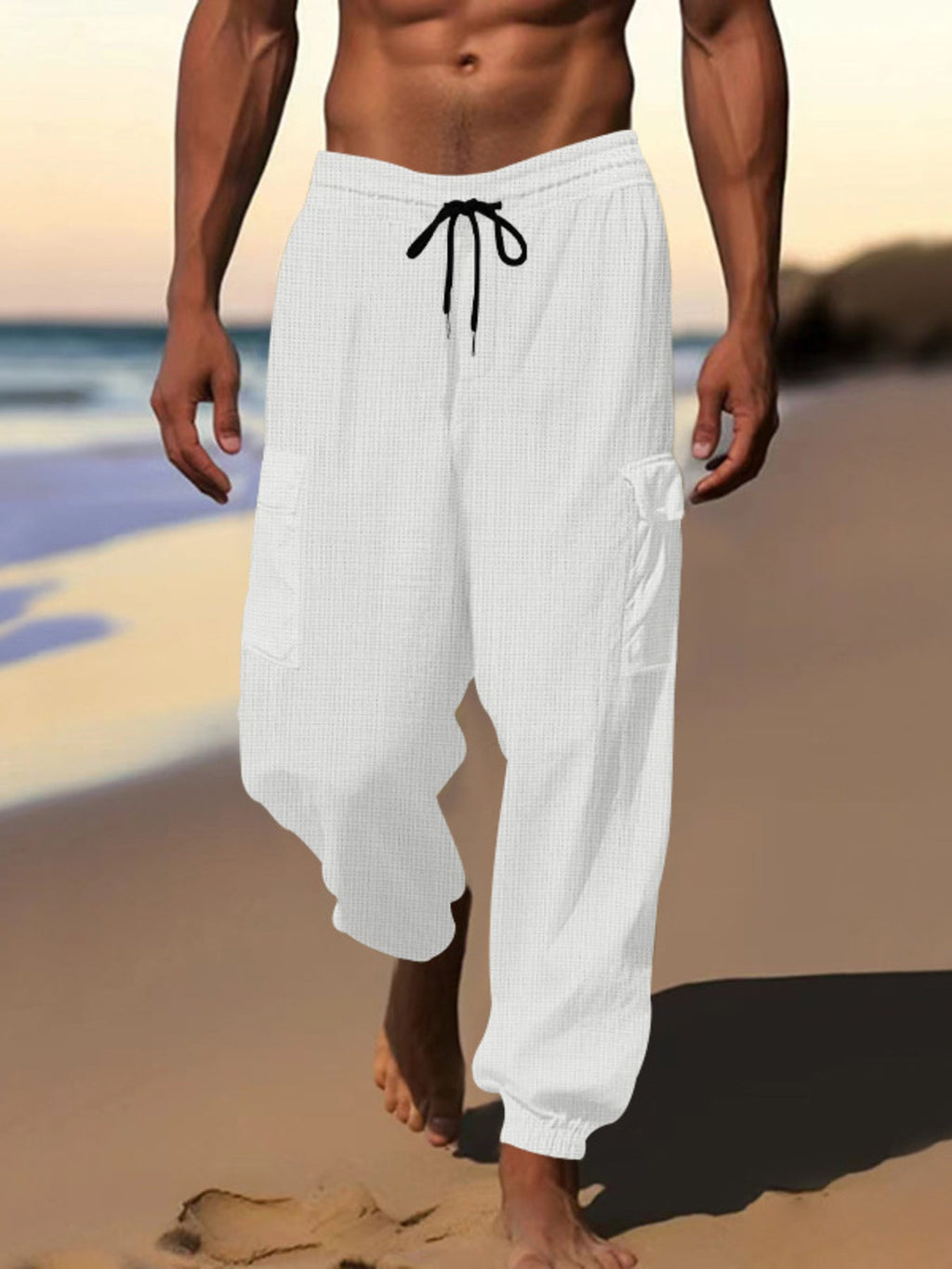 Men's Full Size Drawstring Joggers with Pockets Plus Size