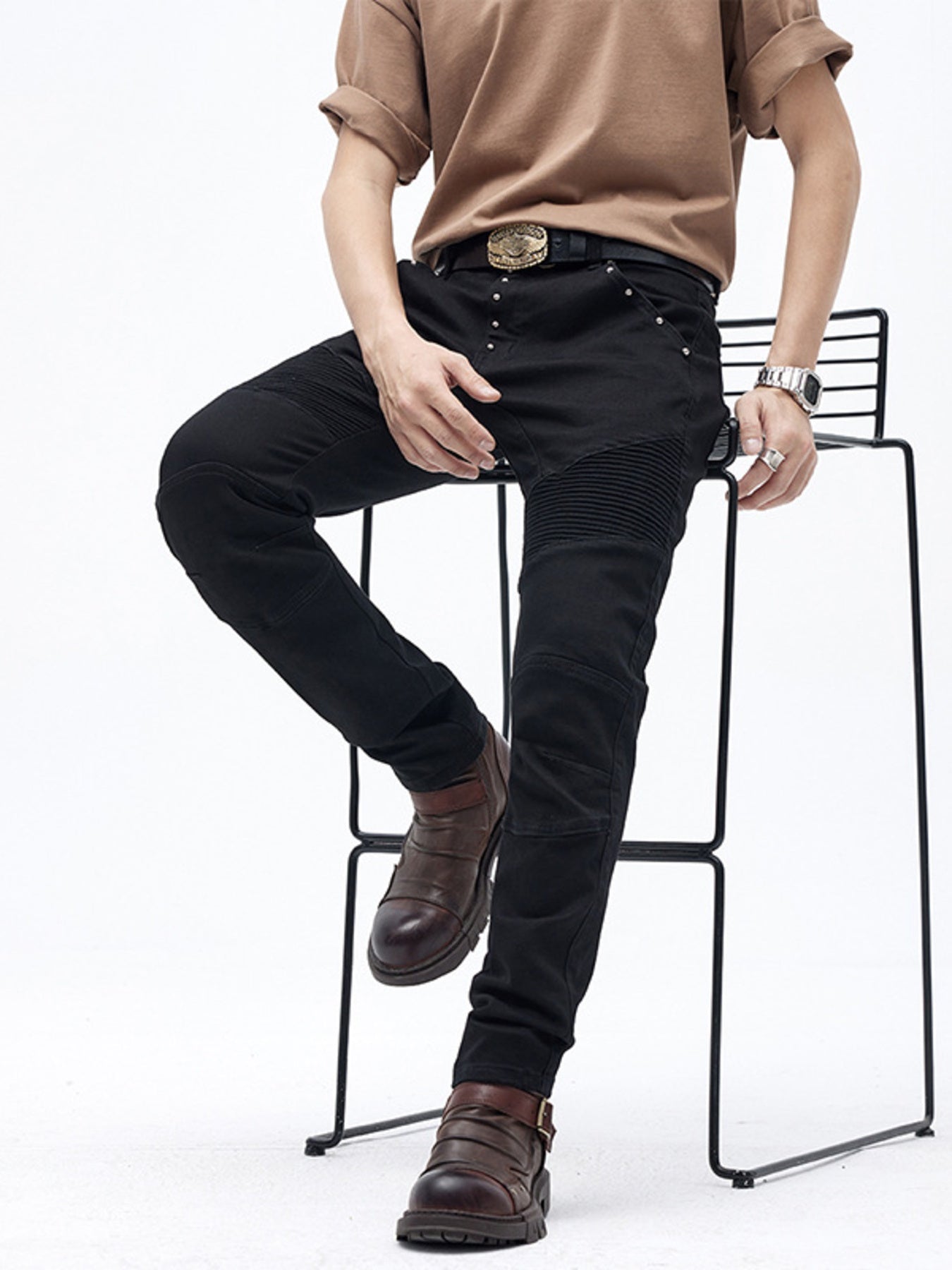 Men's Slim Fit Moto Jeans