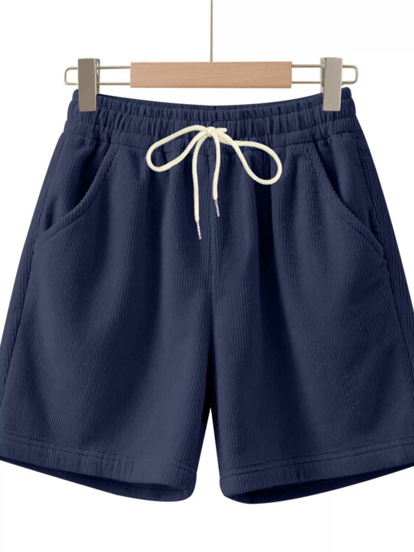 Men's Full Size Casual Corduroy Drawstring Shorts Plus Size