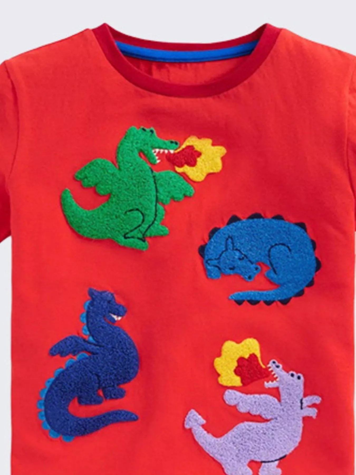 Children's Dinosaur Applique Short Sleeve T-Shirt
