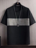 Men's Plus Size Textured Round Neck T-Shirt
