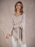 Raw Hem V-Neck Sweater