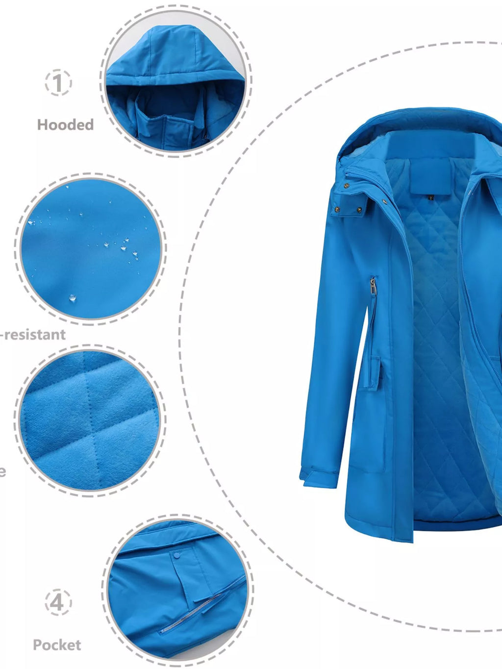 Full Size Zip Up Hooded Parka Outerwear Plus Size