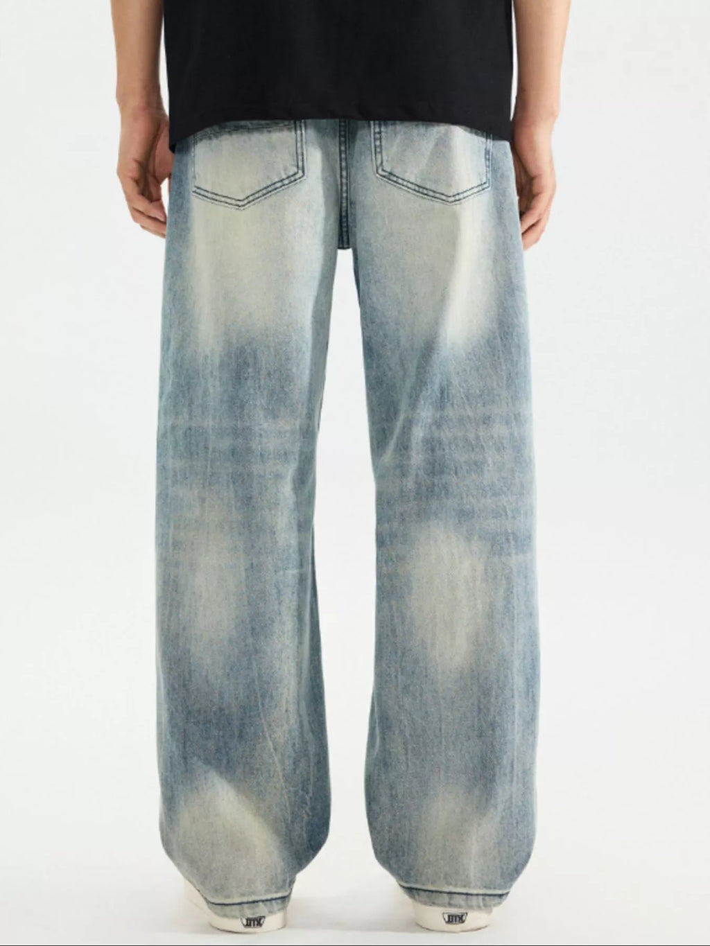 Men's Distressed Vintage Wash Loose Fit Jeans