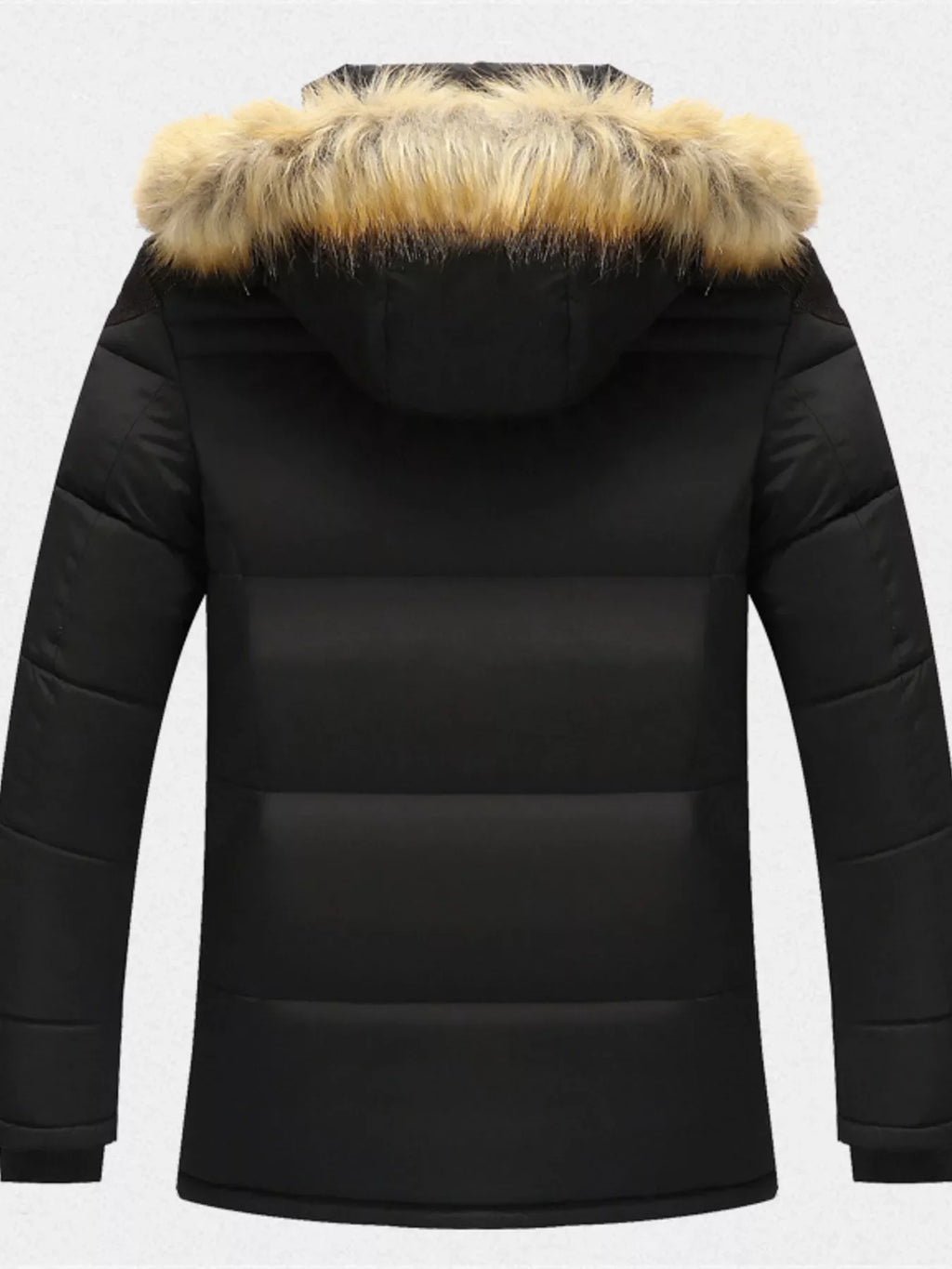 Men's Plus Size Fur Hooded Winter Parka Jacket