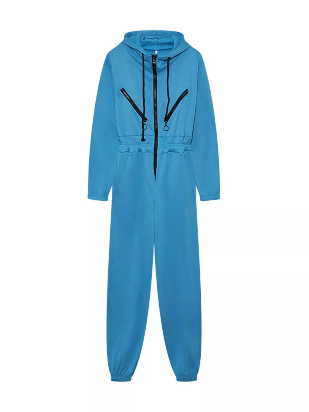 Hooded Zip-Up Long Sleeve Jumpsuit