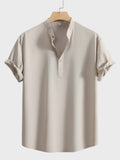 Men's Button Detail Short Sleeve Blouse