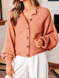Rib Knit Button Front Dolman Sleeve Sweater Cardigan